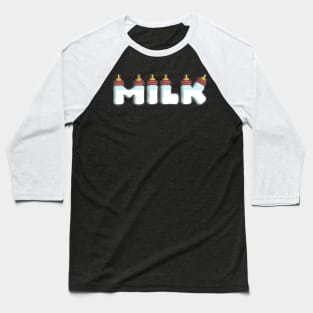 Milk Typography Baseball T-Shirt